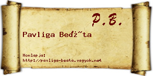 Pavliga Beáta névjegykártya